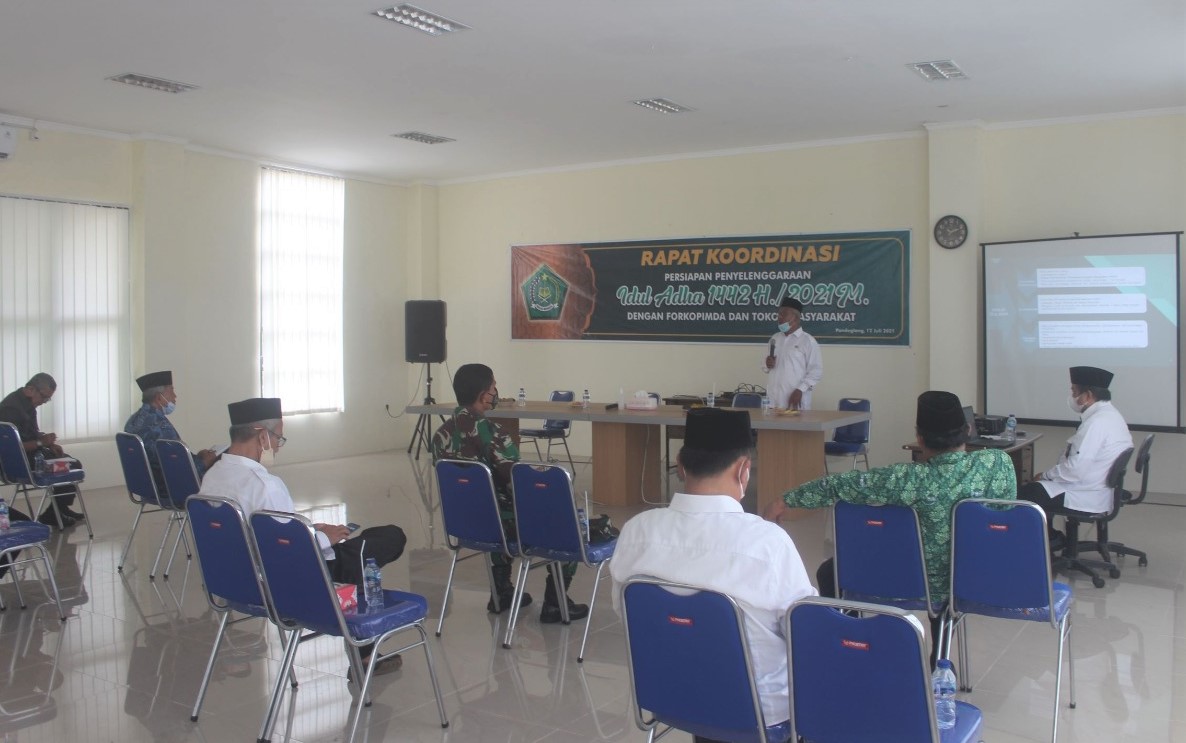 Suasana rapat koordinasi persiapan idul adha 1442 Hijriyah.